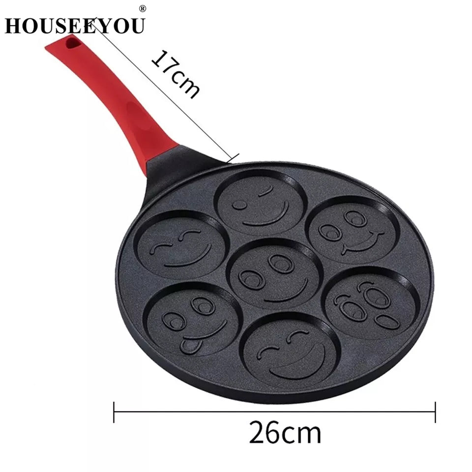 7 Slot Smiley Face Pancake Heavy Granite Pan