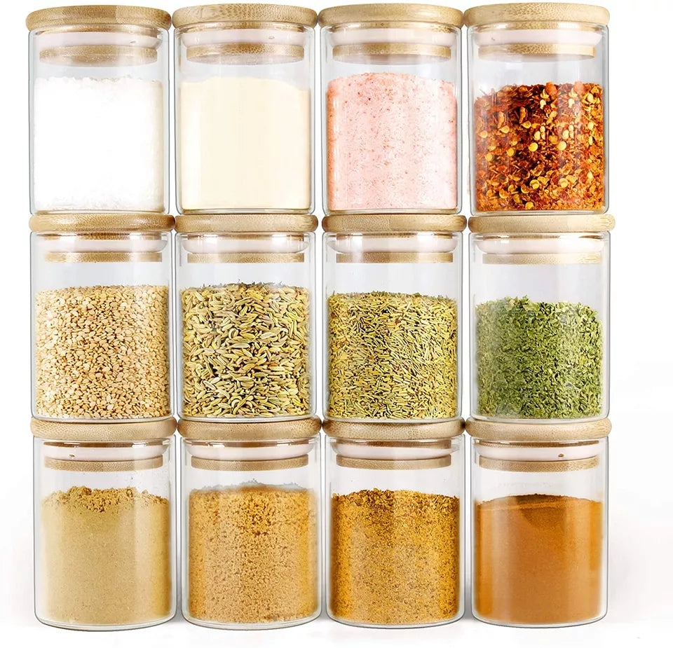 Glass Spice Jar Set