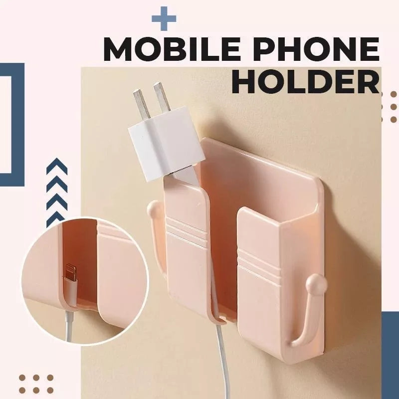 Wall Phone Holder with Hooks And Adhesive Sticker