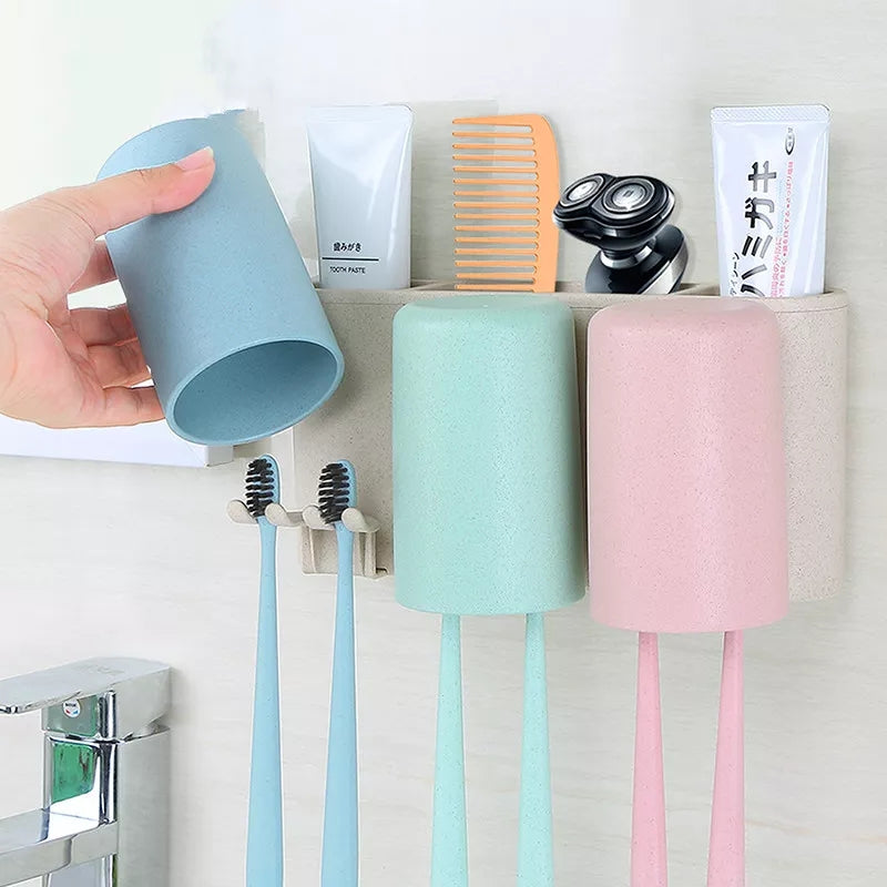 Self Adhesive Wheat Straw Toothbrush Holder