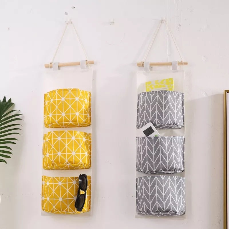 Wall Mounted Storage Bag with 3 Pockets