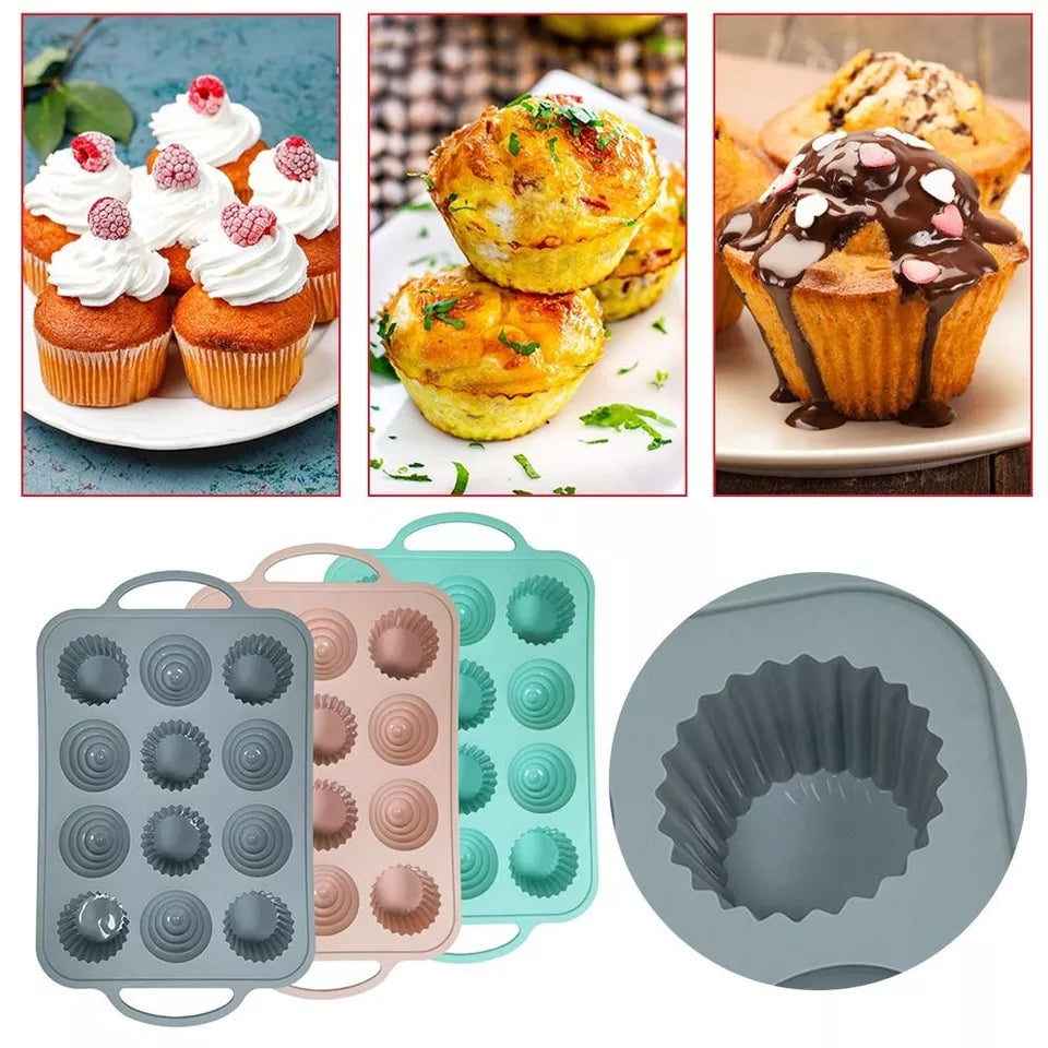 12Holes Silicone Baking Tin