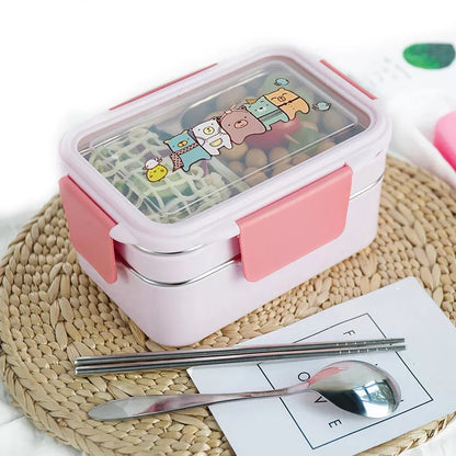 Double Layered Stainless Steel Lunch Box