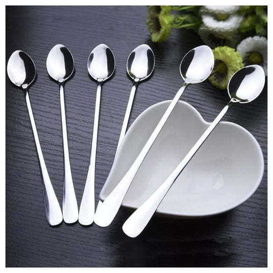 Slender Set Of 6 Long Tea Spoons