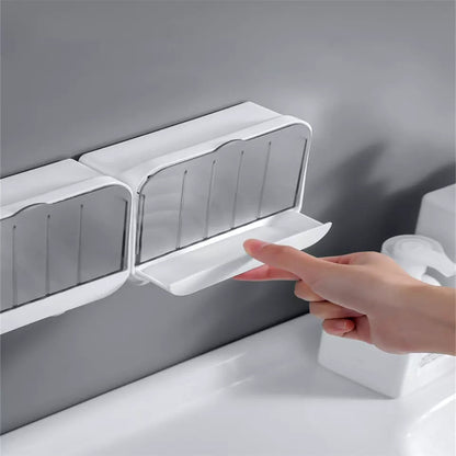 Self Adhesive with Lid Soap Dish