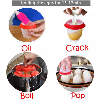 6Pcs Set Silicone Egg Poacher/Boiler