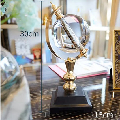 Crystal Glass Globe Decor Metal Art Decor