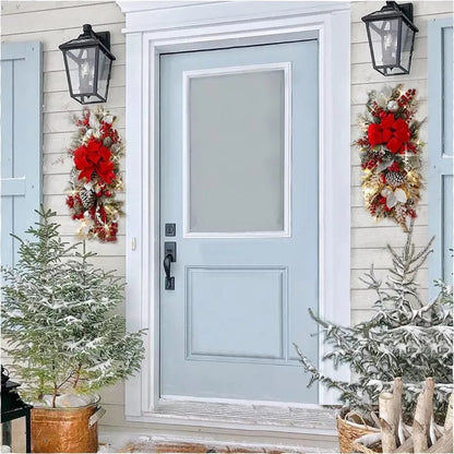 Christmas Cordless Prelit Stairway Wreath Decoration