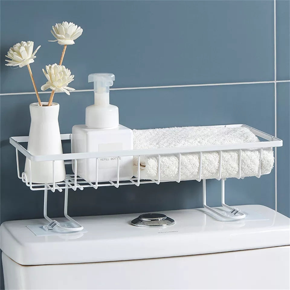 Wall Mounted Self Adhesive Bathroom/Toilet Storage Rack