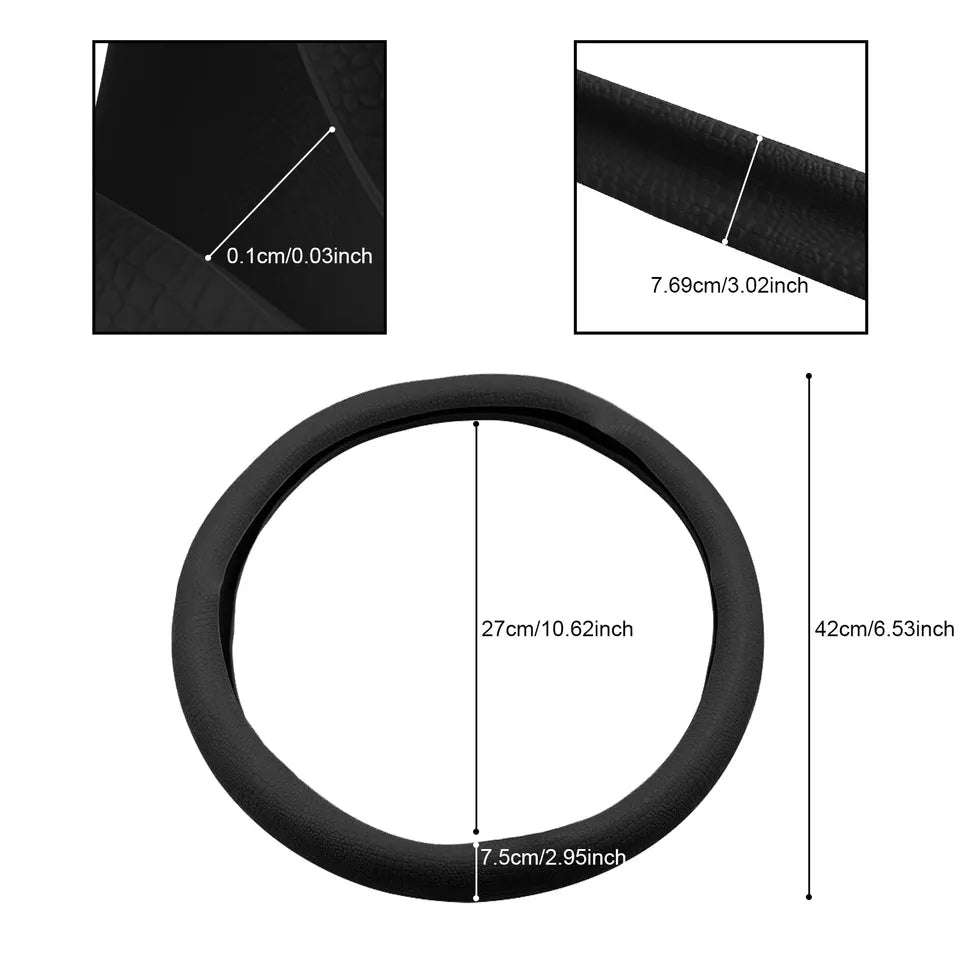 Car Silicone Steering Wheel Cover Black