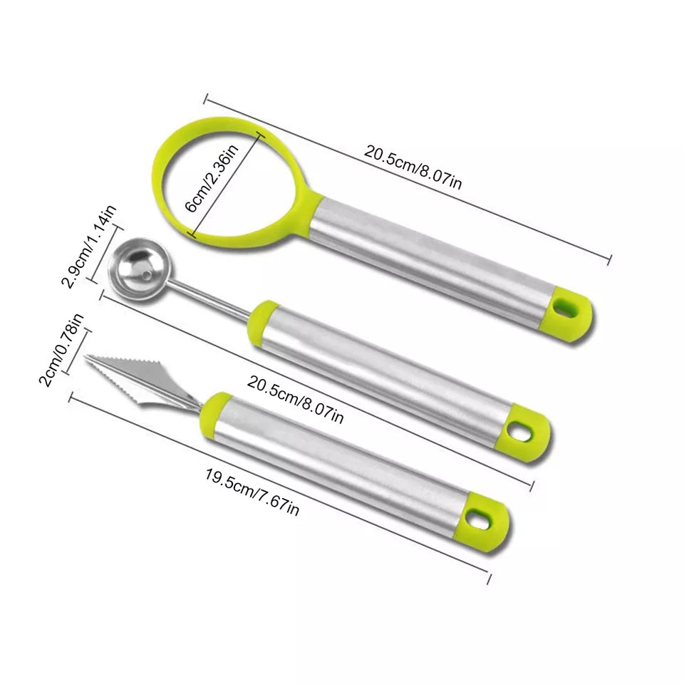 Stainless Steel 3 In 1 Fruit Scooper Tool