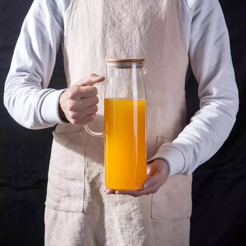 Glass Jug With A Bamboo Lid