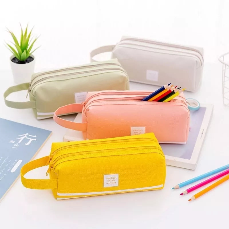 Double Zipper Pencil Case