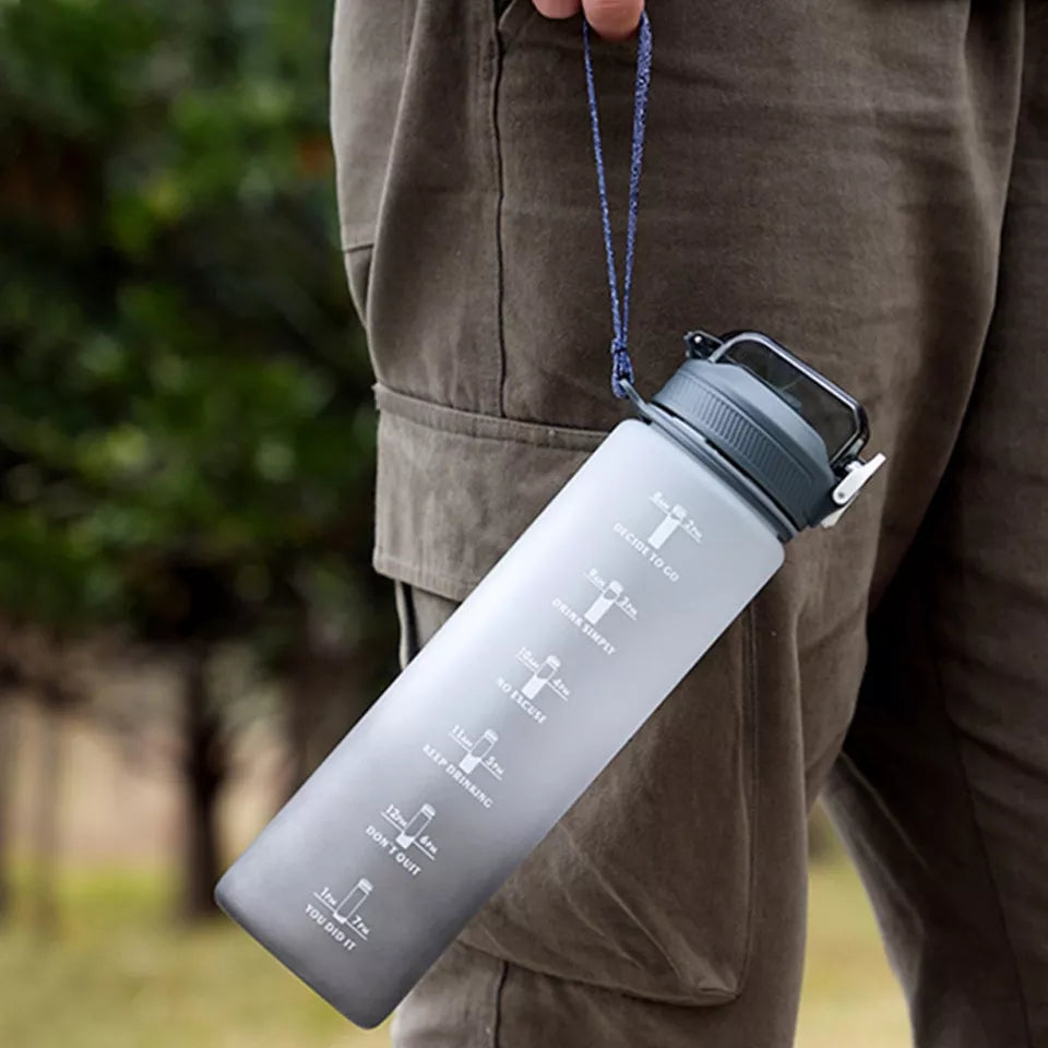 1L Motivational Water Bottle with Straw