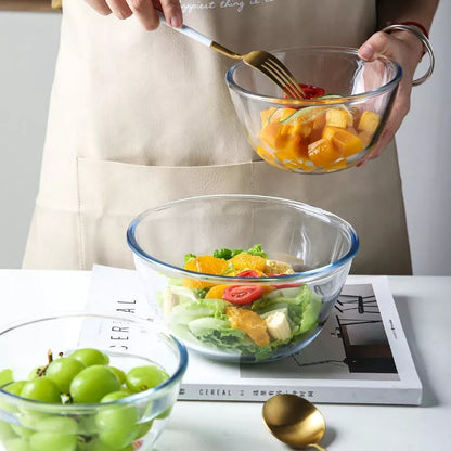 Glass salad bowl