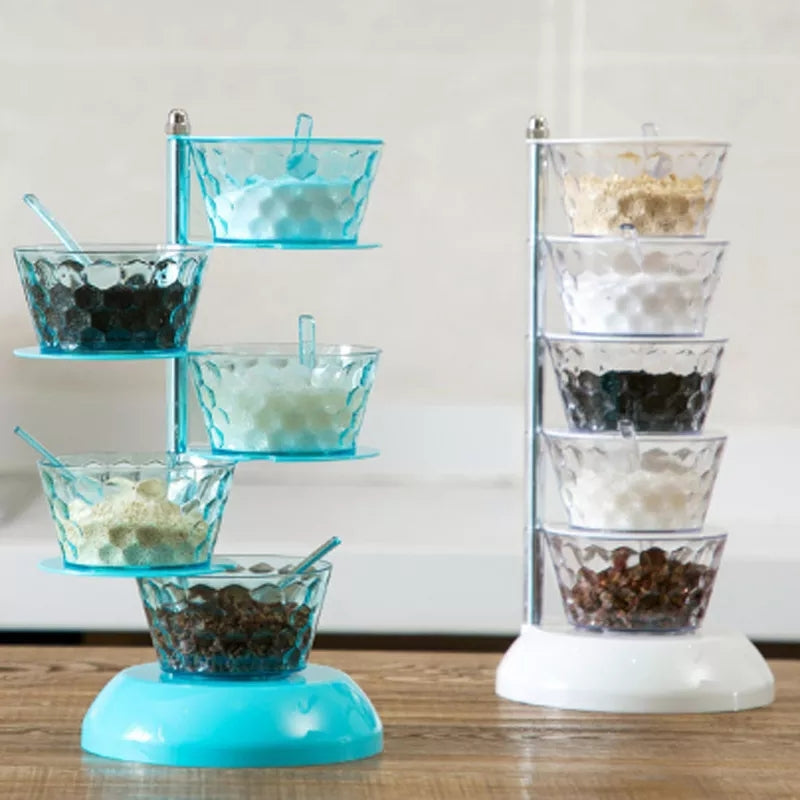 4 Tier Rotatable Multi - Layer Vertical Seasoning Box Jar