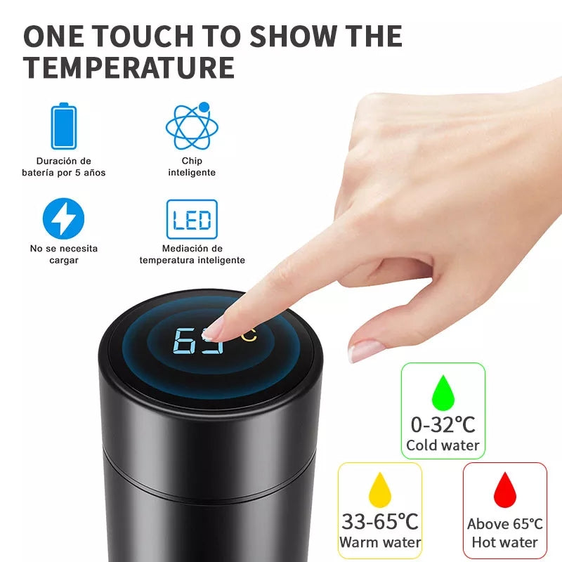 Thermo flask with thermometer