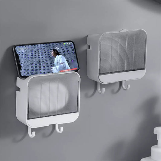 Self Adhesive with Lid Soap Dish