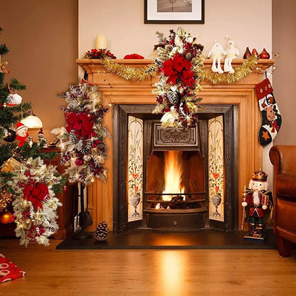 Christmas Cordless Prelit Stairway Wreath Decoration