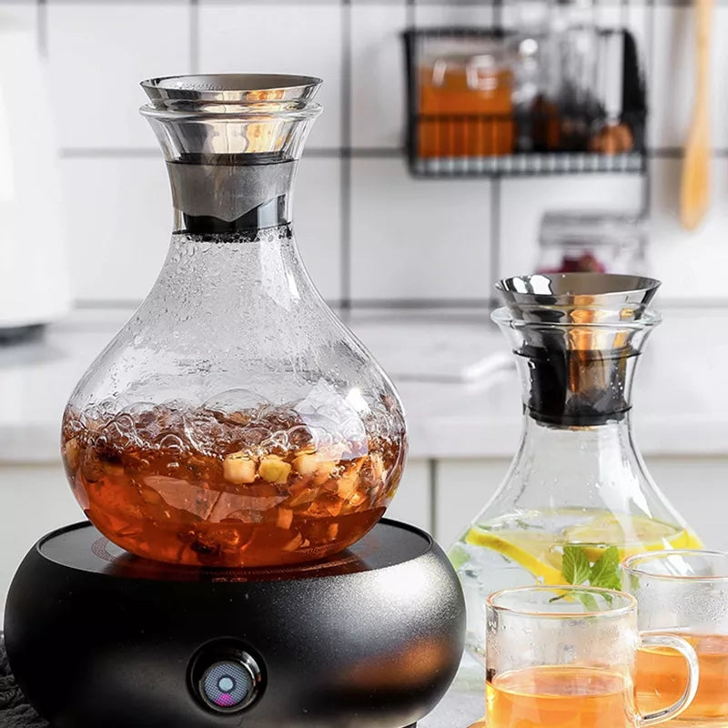 1.5L Transparent Glass Carafe with Stainless Steel Lid