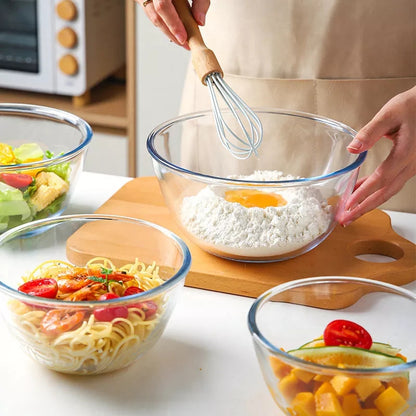 Glass salad bowl