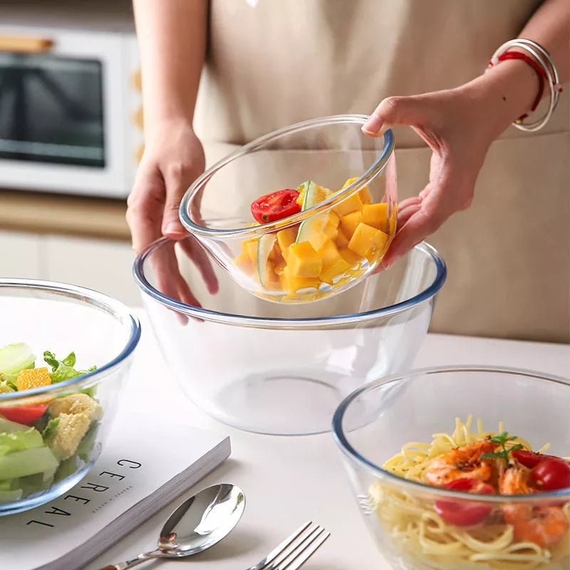 Glass salad bowl