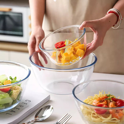 Glass salad bowl