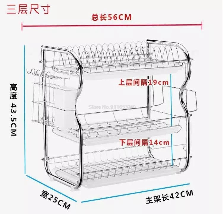 3 Layer Dish Drainer