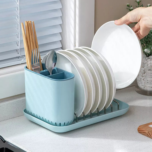 Plate Holder with Cutlery Organizer