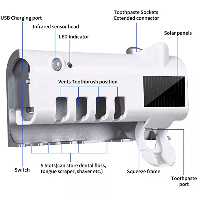 Electric Automatic Toothpaste Dispenser with UV