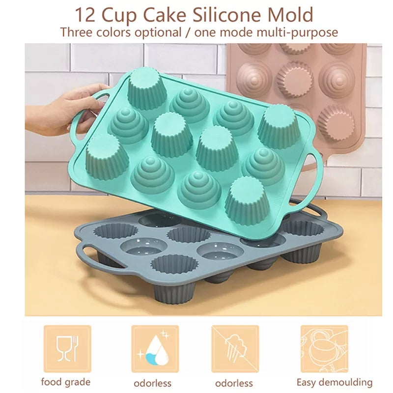 12Holes Silicone Baking Tin