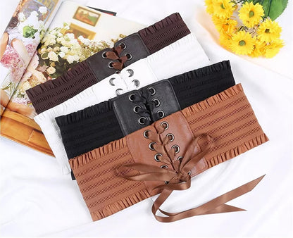 Women Waist Band Stretch Bowknot Waistbelt