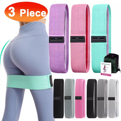 3Pcs Booty Bands Fabric Resistance Glute Bands