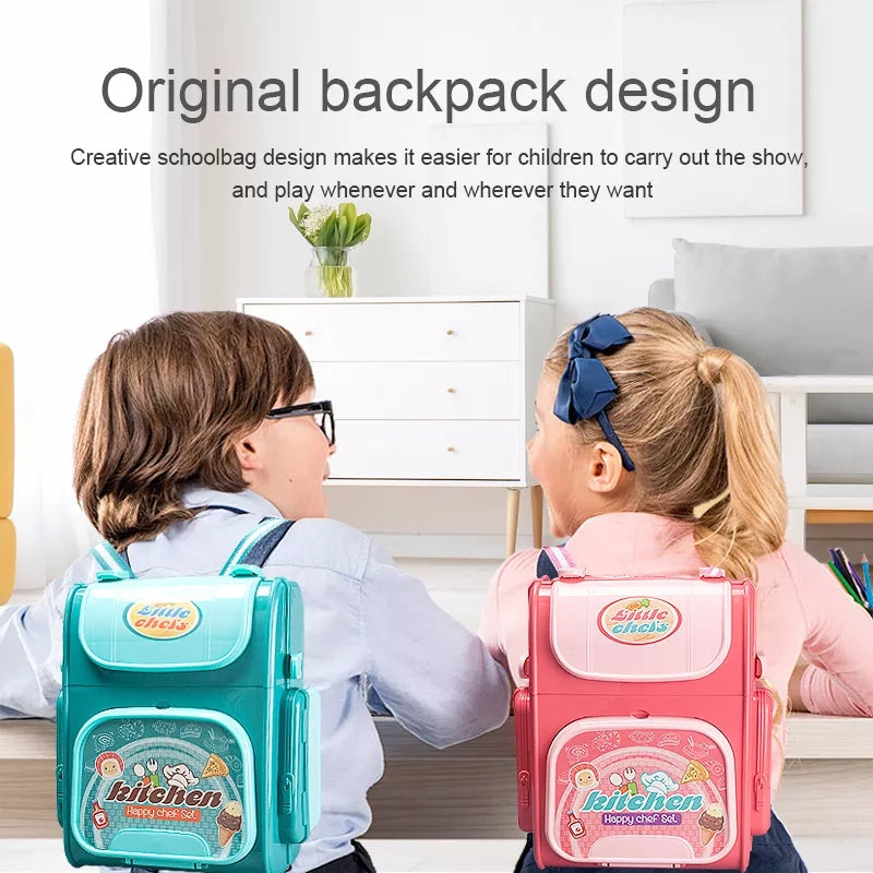 Kids Pretend Kitchen Set In A Backpack