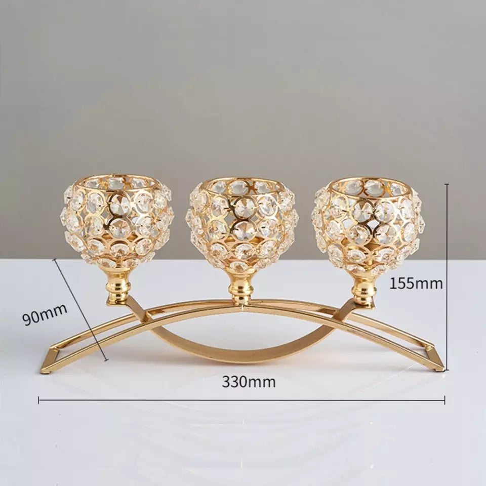 3 arms brigde candle holders