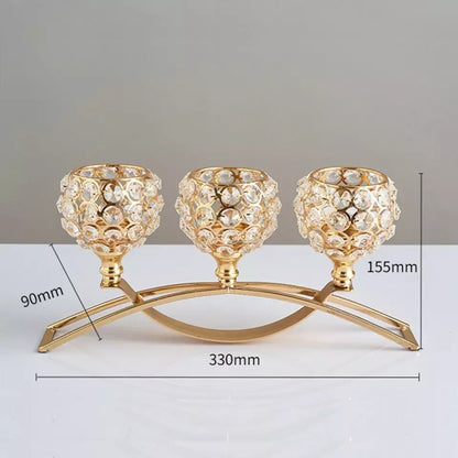 3 arms brigde candle holders