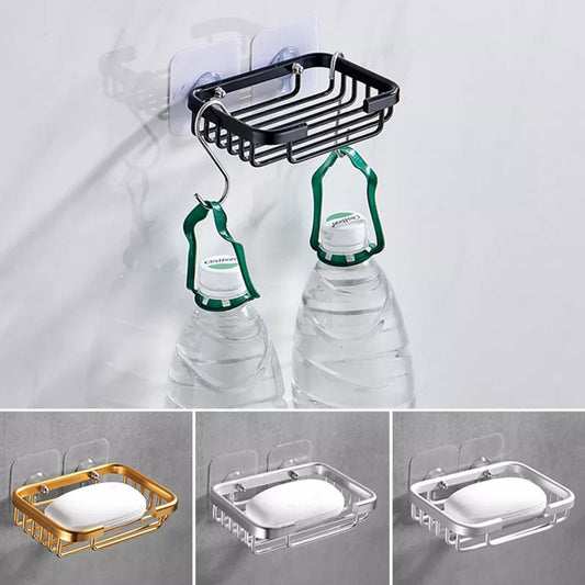 Free Punch Wall-Mounted Aluminum Drain Soap Dish Holder