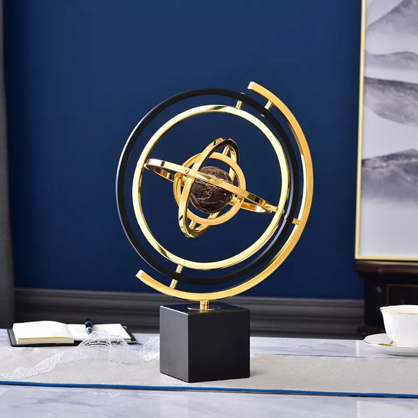 Gold and Black Desktop World Globe