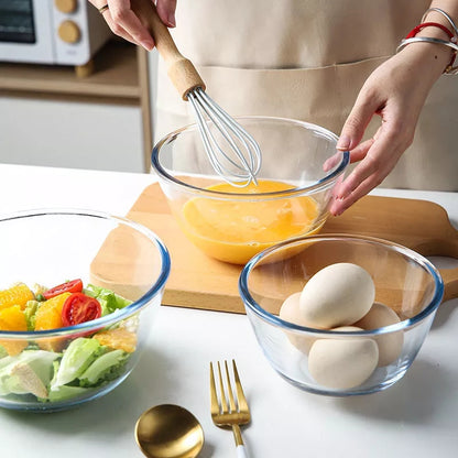 Glass salad bowl