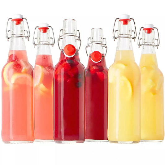 Glass Clip Beverage Bottle