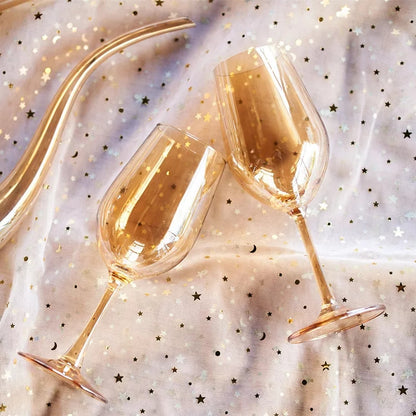 6pc Gold Wine Glasses