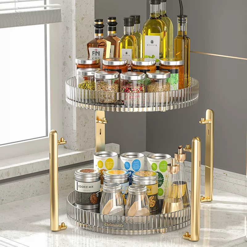 Rotating 2 Tier Decorative Organizer