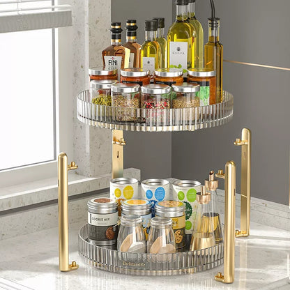 Rotating 2 Tier Make Up Organizer Spice Organizer