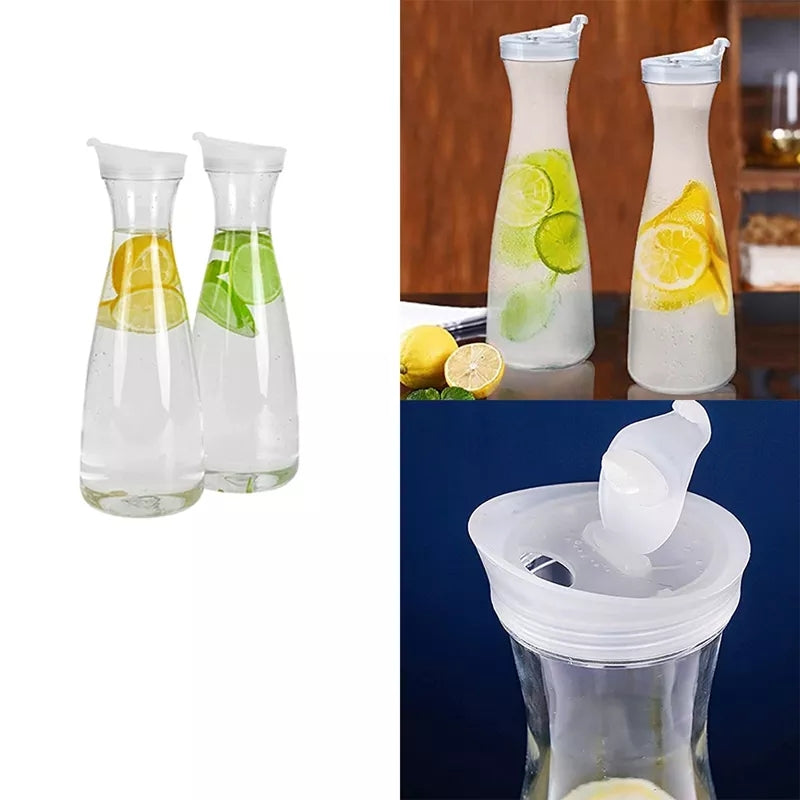 Glass Water Pitcher with Plastic Lid