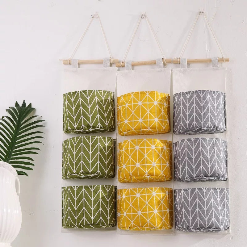 Wall Mounted Storage Bag with 3 Pockets