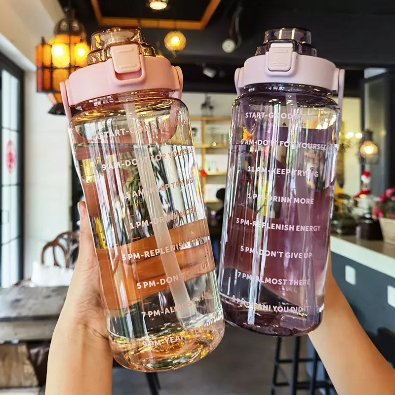 2L Motivational Water Bottle With Timing &Straw