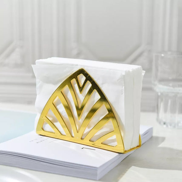 Gold Metal Serviette Napkin Holder