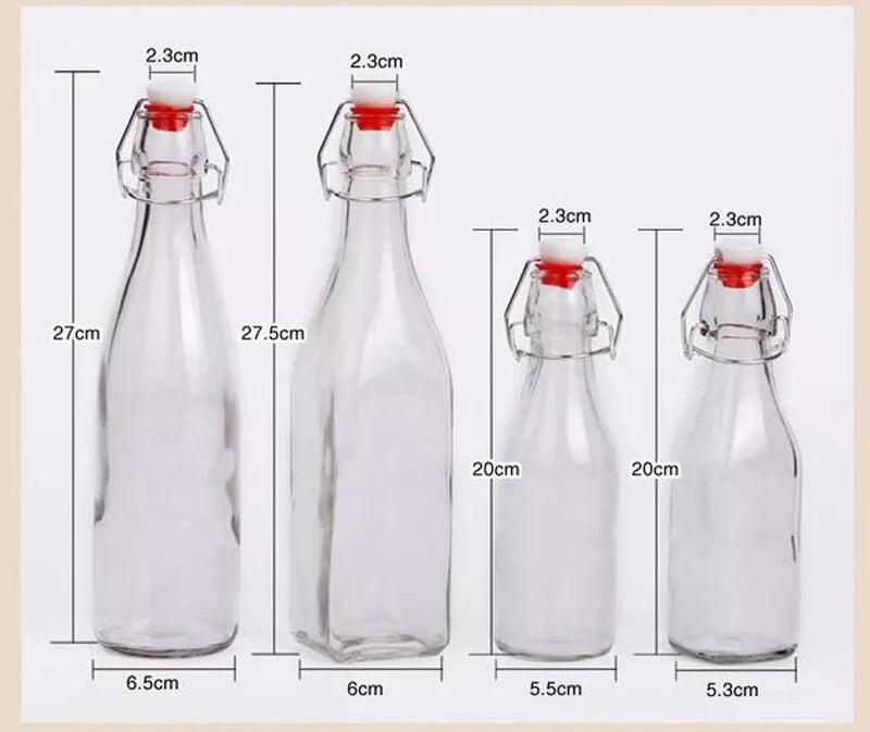 Glass Clip Beverage Bottle