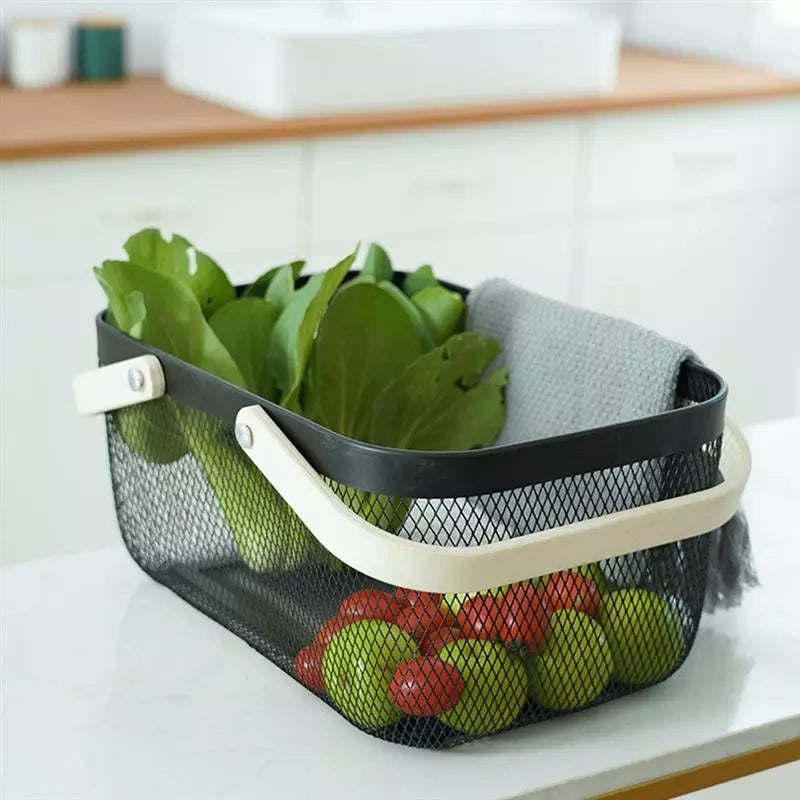 Large Metal Mesh Multifunctional Storage Basket White