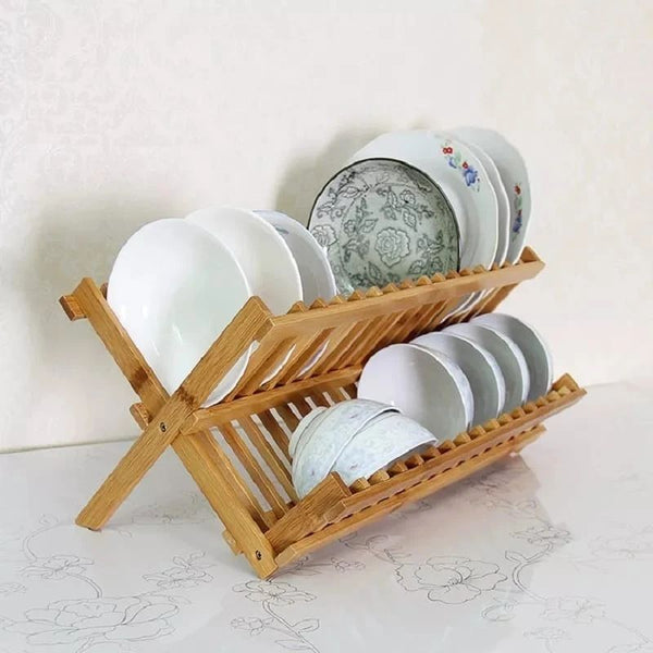 Foldable Bamboo Dish Rack
